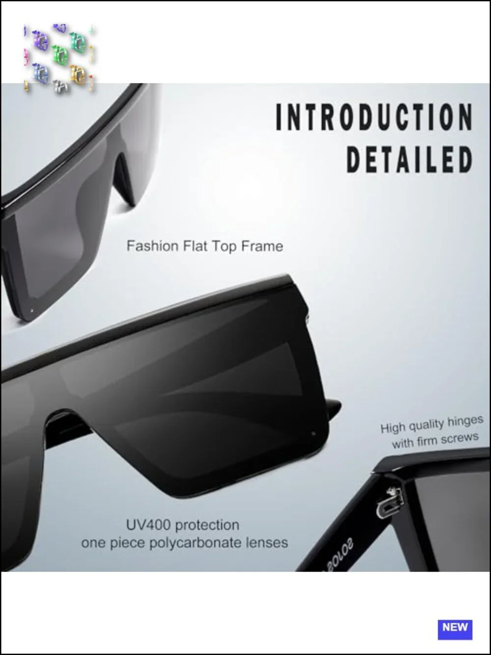Square Sunglasses UV400 Protection PC Frames for Driving